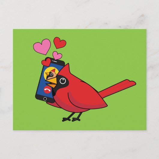 Carte Postale Appels d'accouplement Cardinal Bird Love (Devant)