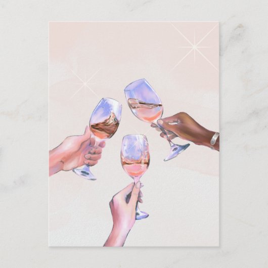 Carte Postale Applaudissement de célébration Verres à Champagne (Devant)