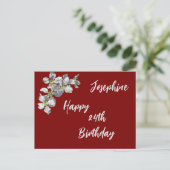 Carte Postale Apple Blossom sur Deep Red Nommé et vieilli Annive (Debout devant)