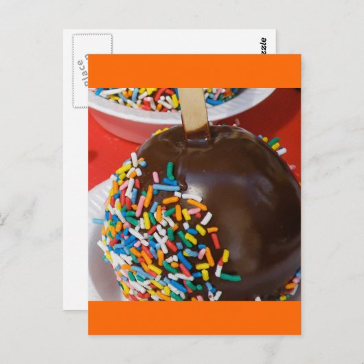 Carte postale Apple couverte au chocolat (Devant / Derrière)