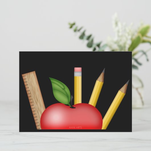 Carte postale Apple de l'enseignant (Debout devant)