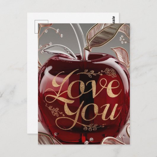 Carte Postale Apple, je t'aime (Devant / Derrière)