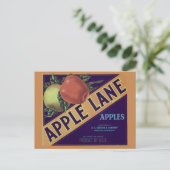 Carte postale "Apple Lane" Fruit Crate Étiquette (Debout devant)