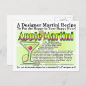 Carte postale Apple Martini (Appletini) Recette (Devant / Derrière)