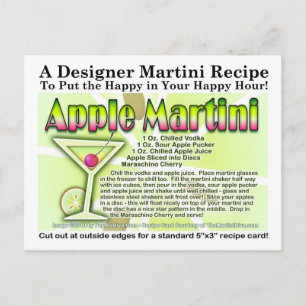 Carte postale Apple Martini (Appletini) Recette