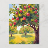Carte Postale Apple Orchard Automne Couleur d'aquarelle automne (Devant)