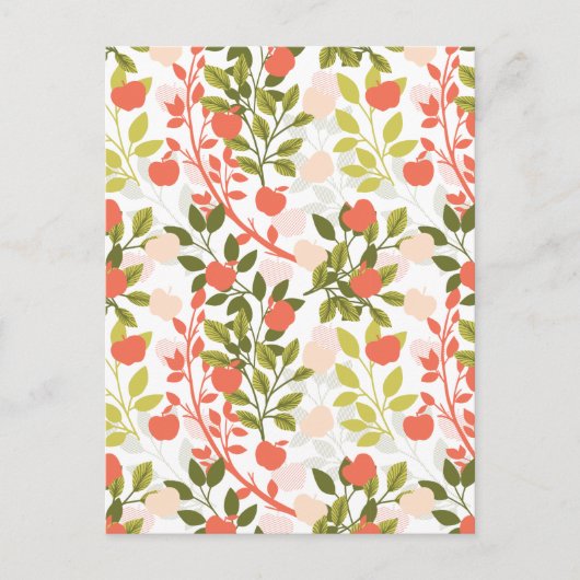 Carte Postale Apple Orchard Floral Garden Motif (Devant)