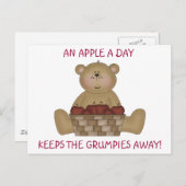 Carte Postale Apple par jour garde les grumpies loin ! (Devant / Derrière)