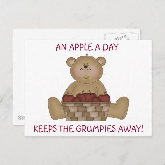Carte Postale Apple par jour garde les grumpies loin ! (Devant / Derrière)
