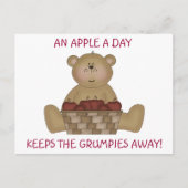 Carte Postale Apple par jour garde les grumpies loin ! (Devant)