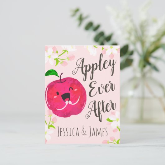 Carte Postale Appley Ever After - Apple Pun (Debout devant)