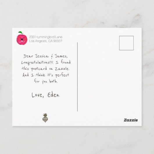 Carte Postale Appley Ever After - Apple Pun (Dos)