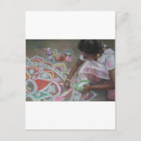Application de la poudre de kolam