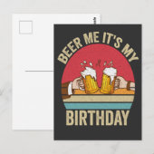 Carte Postale Apporte-moi de la bière, c'est mon anniversaire Ca (Devant / Derrière)