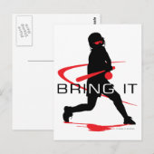 Carte Postale Apportez-le Red Batter Softball (Devant / Derrière)