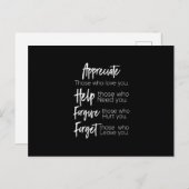 Carte Postale appreciate help forget those who loou (Devant / Derrière)