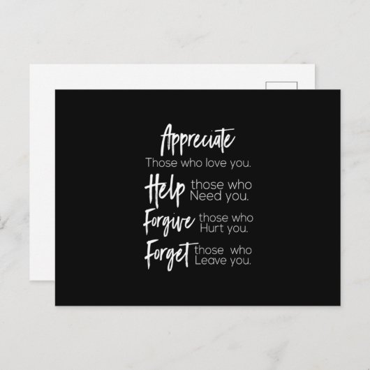 Carte Postale appreciate help forget those who loou (Devant / Derrière)