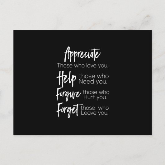 Carte Postale appreciate help forget those who loou (Devant)