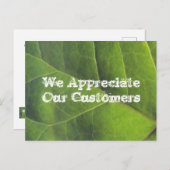 Carte Postale Appréciation de la clientèle Feuille verte vif Ent (Devant / Derrière)