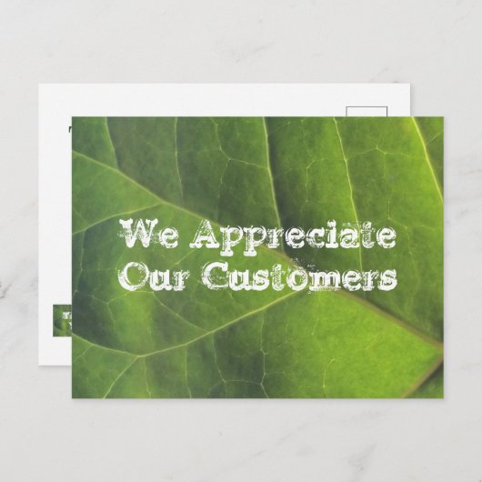 Carte Postale Appréciation de la clientèle Feuille verte vif Ent (Devant / Derrière)
