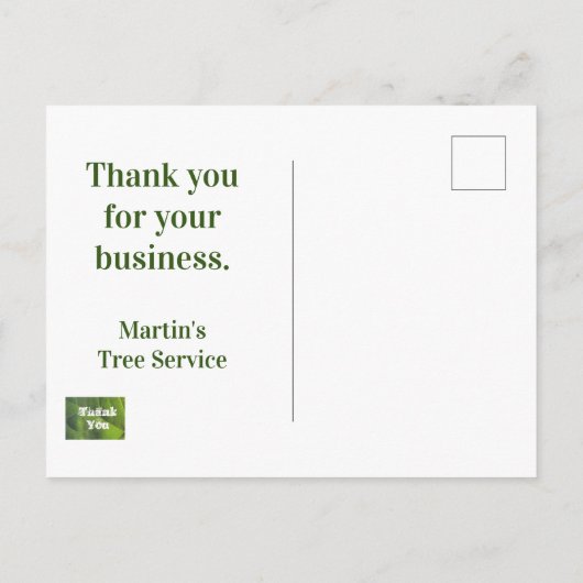 Carte Postale Appréciation de la clientèle Feuille verte vif Ent (Dos)