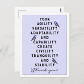 Carte Postale Appréciation des employés (Devant / Derrière)