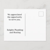 Carte Postale Appréciation du client Merci Ornate Shield (Dos)