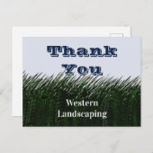 Carte Postale Appréciation du client Merci vert en herbe (Devant / Derrière)