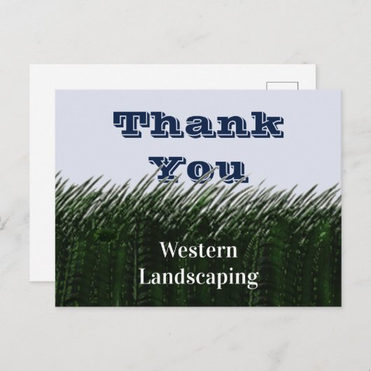 Carte Postale Appréciation du client Merci vert en herbe (Devant / Derrière)