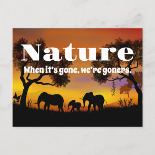 Carte Postale Apprécier la nature et les éléphants
