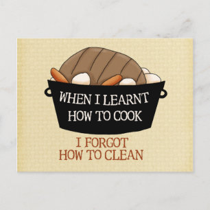 Carte Postale Apprendre à cuisiner