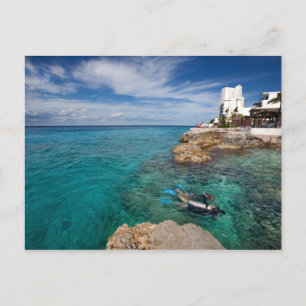 Carte Postale Apprendre À La Plongée Sous-Marine, Cozumel Mexiqu