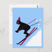 Carte Postale Apprendre à skier (Devant / Derrière)