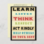 Carte Postale Apprendre aux enseignants Éducatifs (Devant / Derrière)