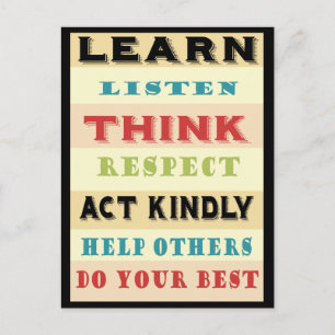 Carte Postale Apprendre aux enseignants Éducatifs