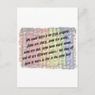 Carte Postale apprendre des crayons