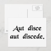 Carte Postale Apprendre ou partir (Devant / Derrière)