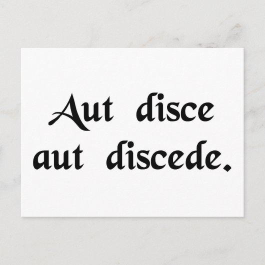 Carte Postale Apprendre ou partir (Devant)