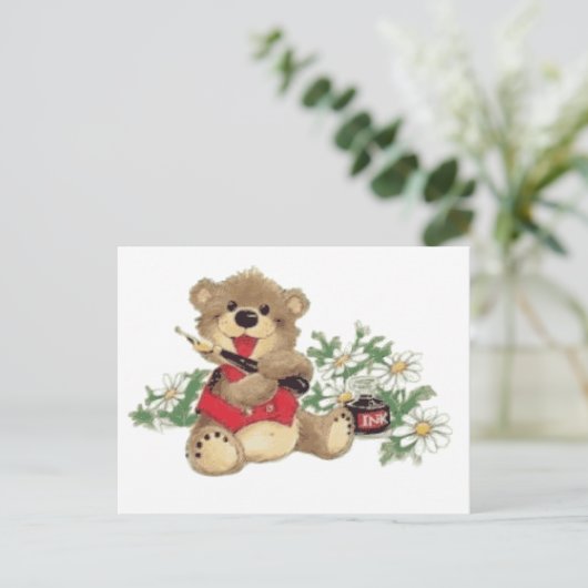 Carte Postale Apprenez-Moi À Écrire Bear transparent (Debout devant)