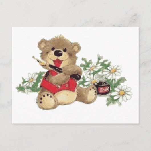 Carte Postale Apprenez-Moi À Écrire Bear transparent (Devant)