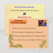 Carte Postale Apprentissage de la vie juive : Vacances à Bikur/Q (Devant / Derrière)