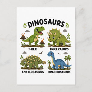 Carte Postale Apprentissage des espèces de dinosaures pour les e