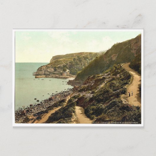 Carte Postale Approche de Babbacombe Beach, Torquay, Angleterre (Devant)