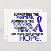 Carte Postale Appui à l'acceptation du respect du cancer du côlo (Devant / Derrière)