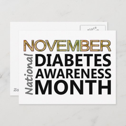 Carte Postale Appui Mois national de sensibilisation au diabète (Devant / Derrière)