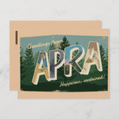 Carte postale APRA (Devant / Derrière)