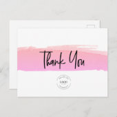 Carte Postale Apréciation du client professionnel pinceau rose (Devant / Derrière)