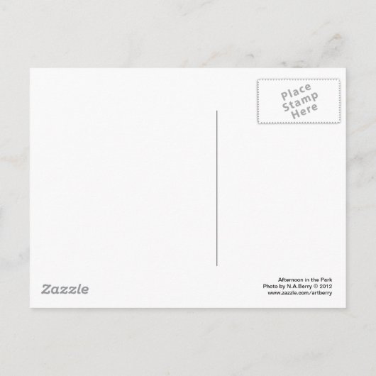 Carte Postale Après-midi dans le parc (Dos)