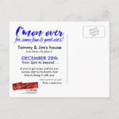 Carte Postale Après Noël Fête Potluck Invitation (Dos)