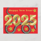Carte Postale Après-traversée Joyeux 2025 Année du serpent (Devant)